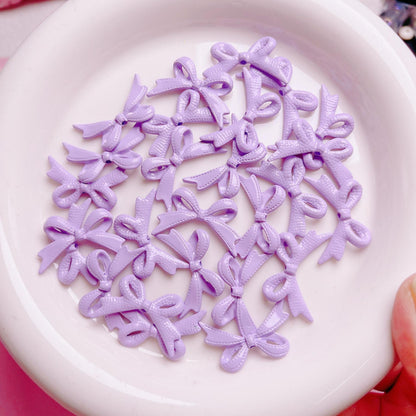 10Pcs Alloy Spray-painted Ribbon Bow Straight Holes DIY Accessories