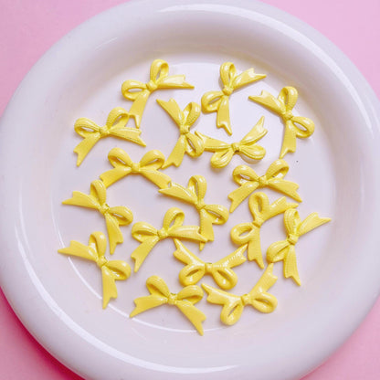 10Pcs Alloy Spray-painted Ribbon Bow Straight Holes DIY Accessories