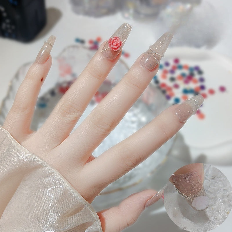 Velvet warm changing camellia nail accessoriesNew camellia nail accessories
