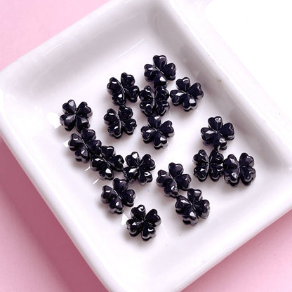 5pcs Lacquered Alloy Macaron Four-leaf Clover Beaded Jewelry Accessory
