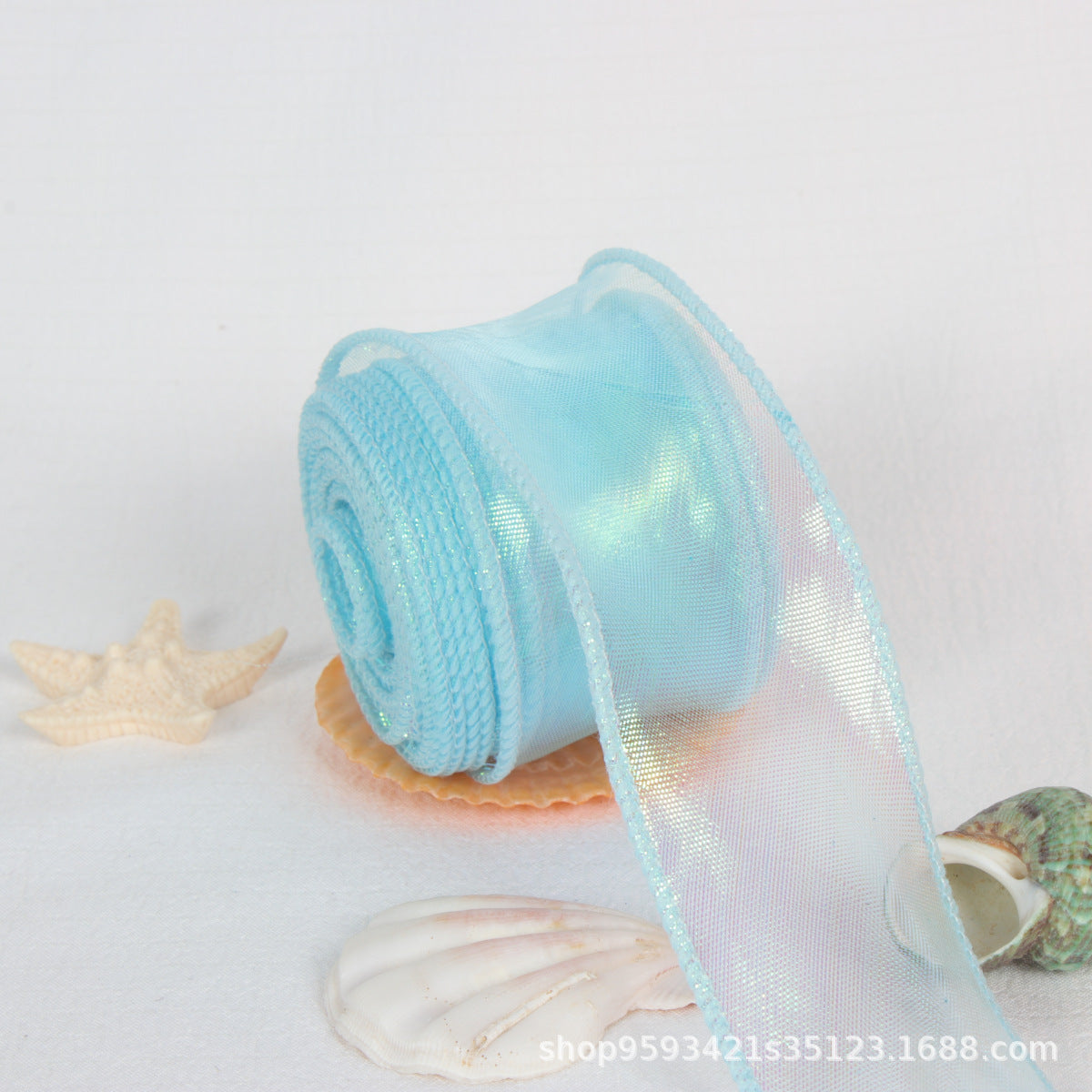 Wavy Iridescent Gauze With Fishtail Gauze Ribbon