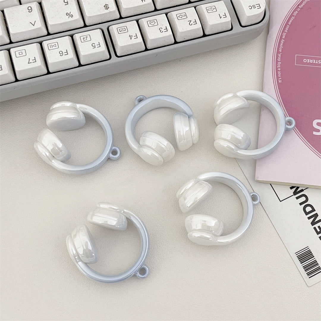 UV Gradient color Headphones Acrylic Beads Pendant