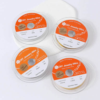 Gold wire flexible wire color preservation DIY jewelry 7 strands 304 stainless steel wire