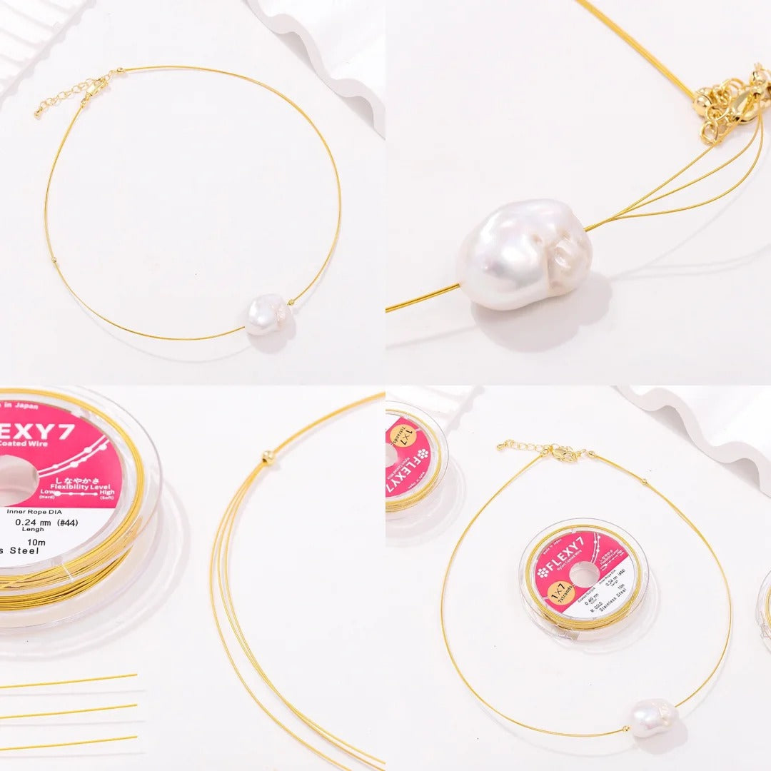 Gold wire flexible wire color preservation DIY jewelry 7 strands 304 stainless steel wire
