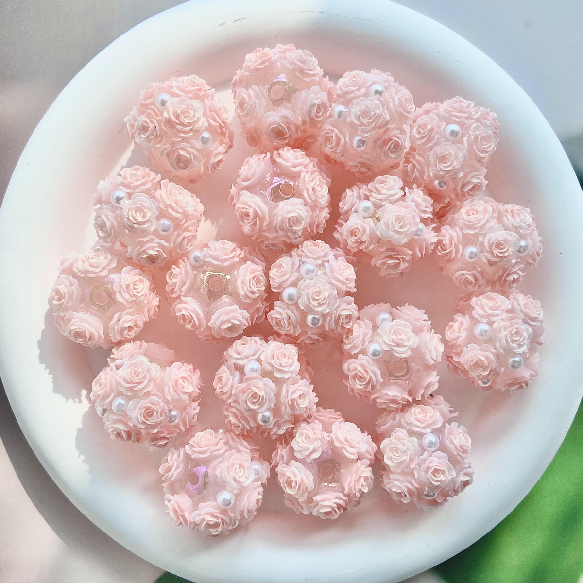 Translucent Rose Flower Ball Bead | UU Studio