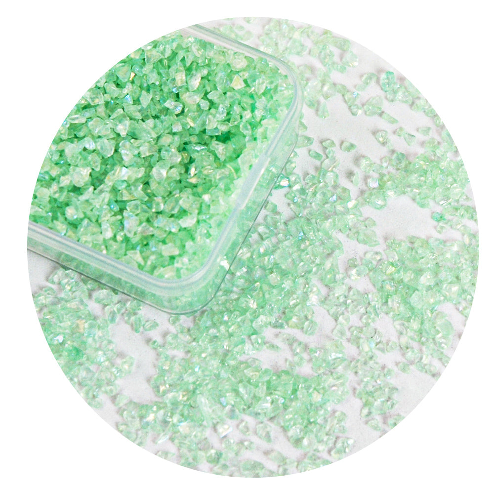 Green Series AB Rainbow Nail Art Stones