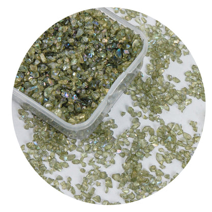 Green Series AB Rainbow Nail Art Stones