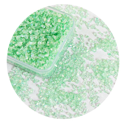 Green Series AB Rainbow Nail Art Stones