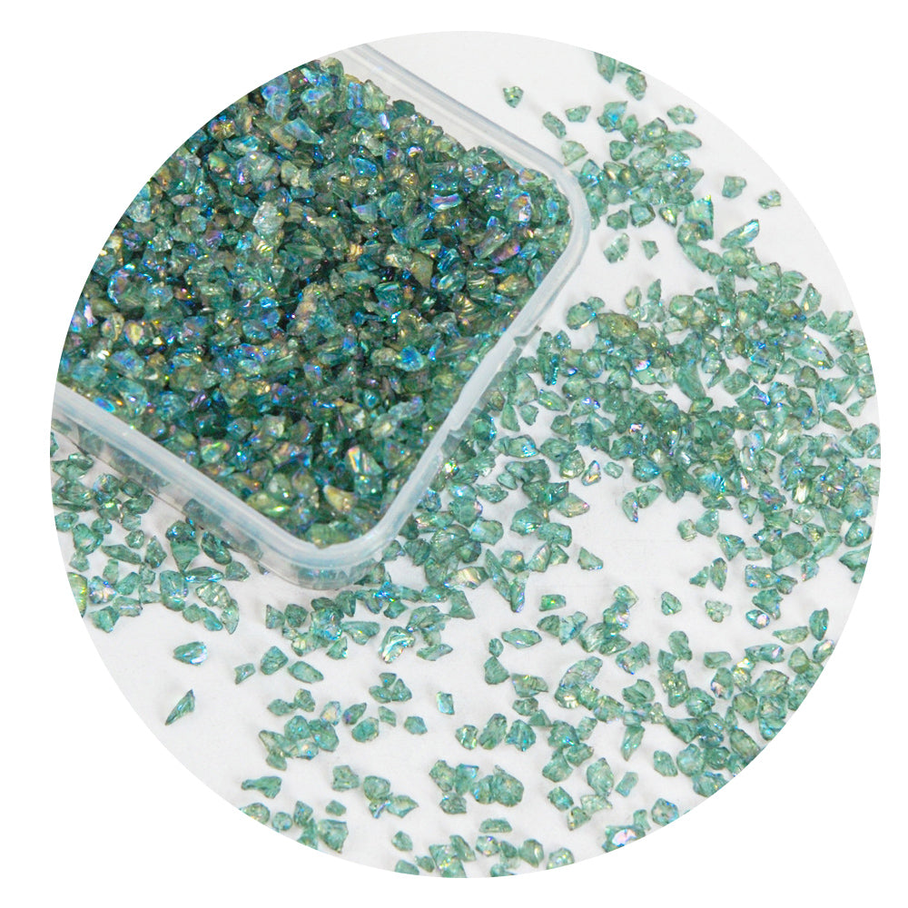 Green Series AB Rainbow Nail Art Stones