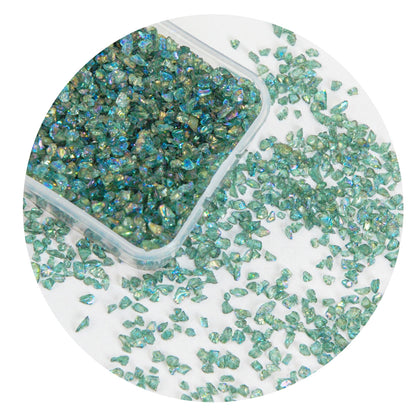 Green Series AB Rainbow Nail Art Stones