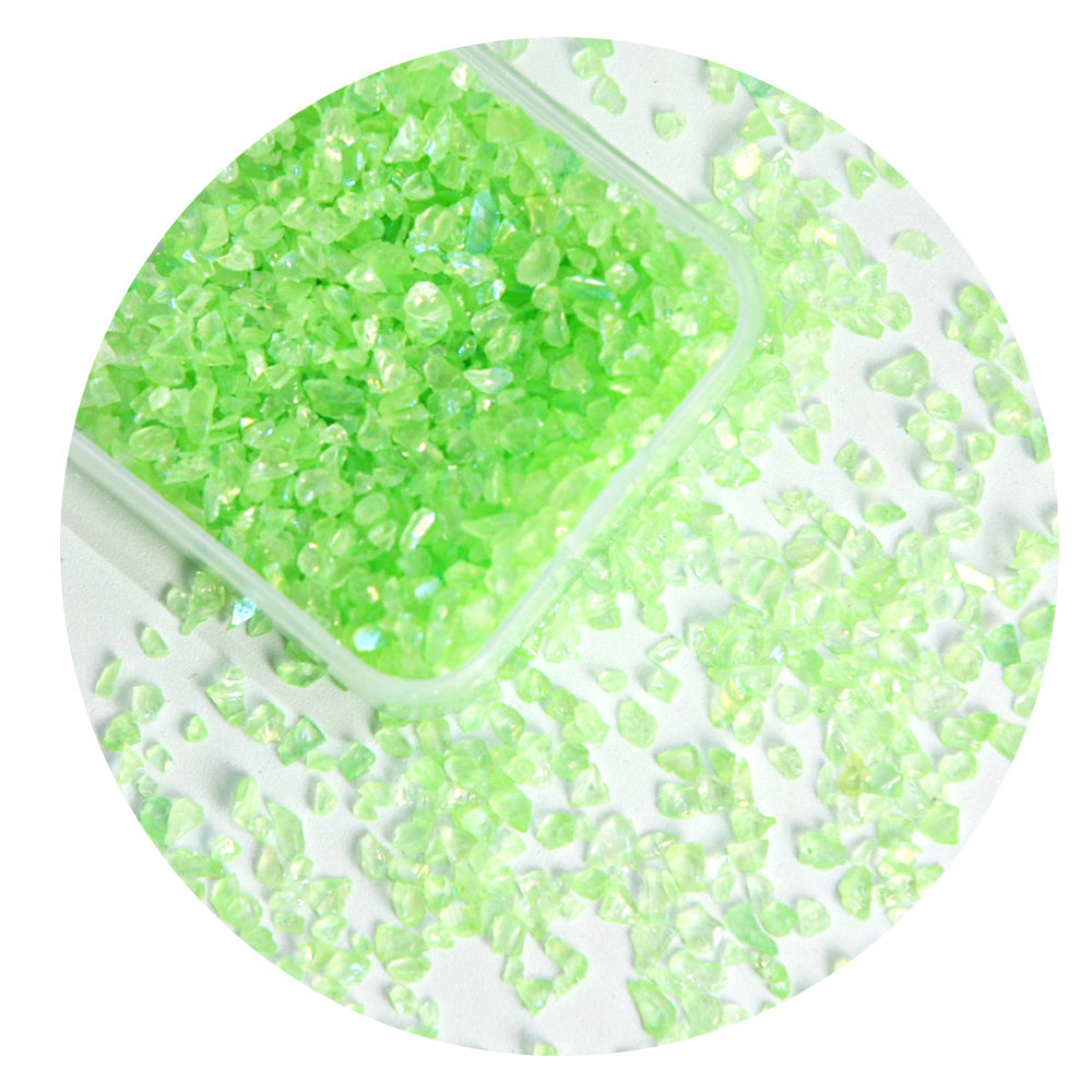 Green Series AB Rainbow Nail Art Stones