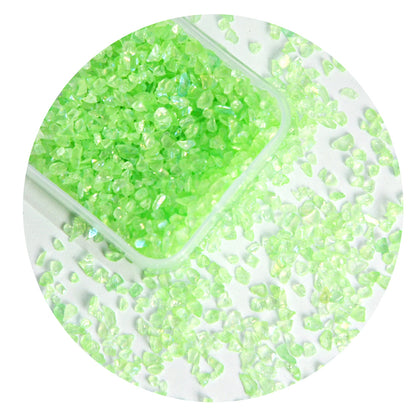 Green Series AB Rainbow Nail Art Stones