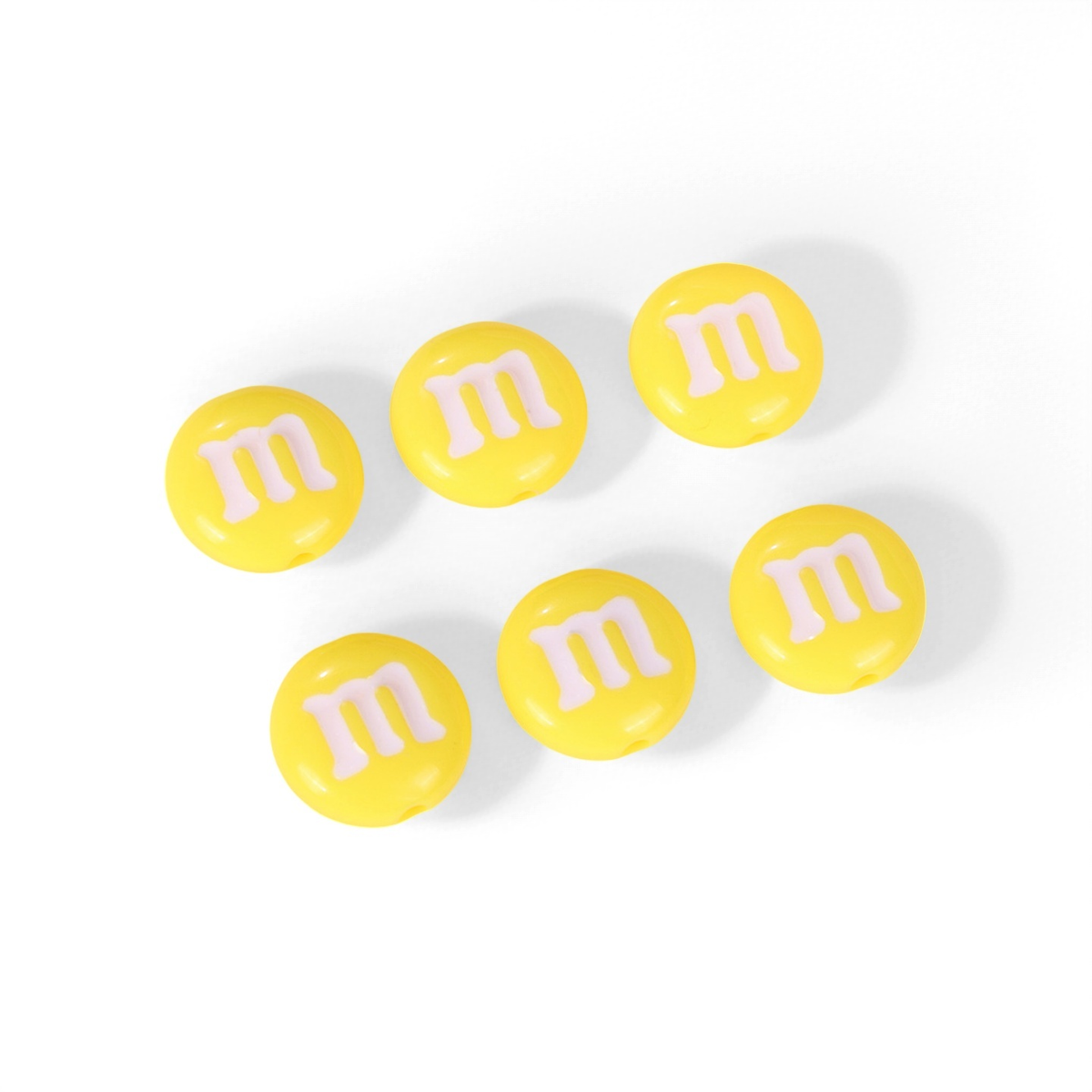 14mm Multicolour M&M Bean Round beads