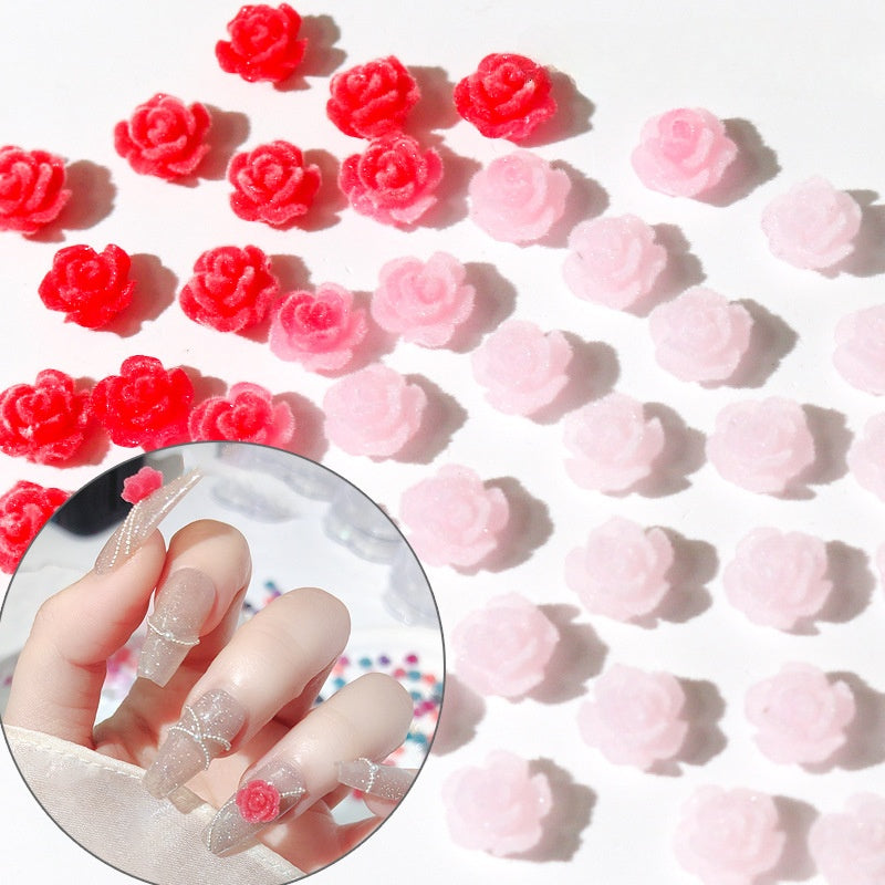 Velvet warm changing camellia nail accessoriesNew camellia nail accessories