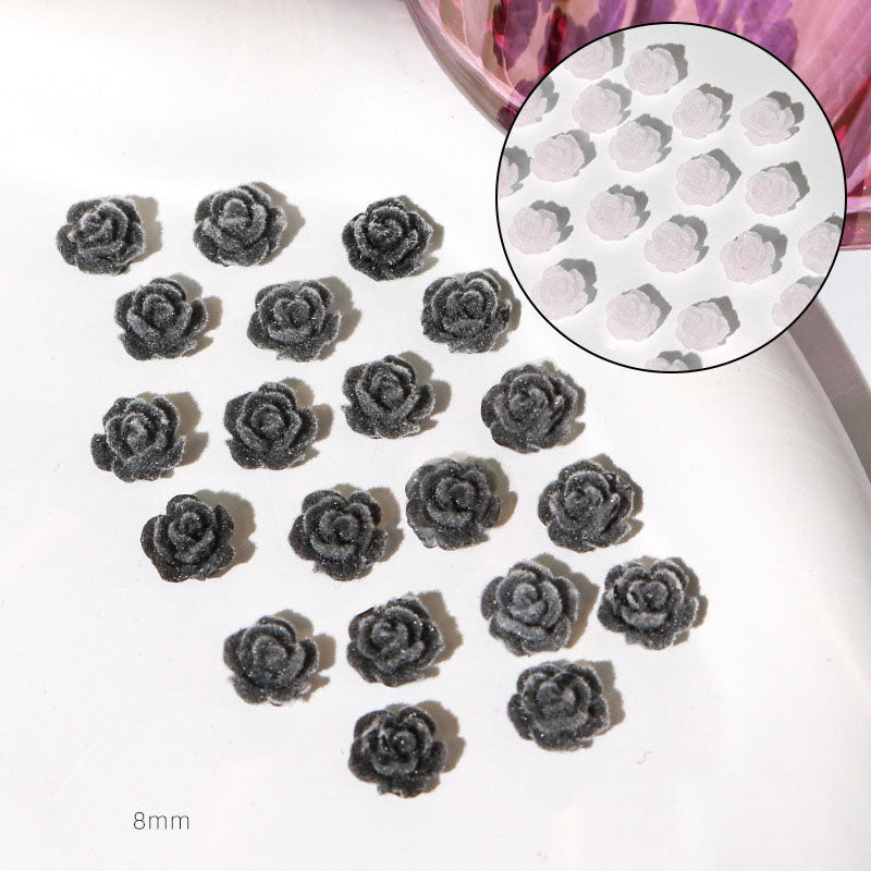 Velvet warm changing camellia nail accessoriesNew camellia nail accessories
