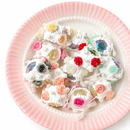 Hand Painted Rose & Bow Flower Beads | UU Studio