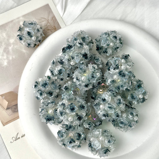Black Rose Flower Ball Bead | UU Studio