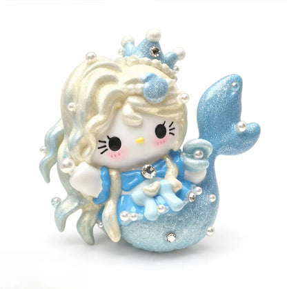 Hand Painted Mermaid Cat Figurine | UU Studio
