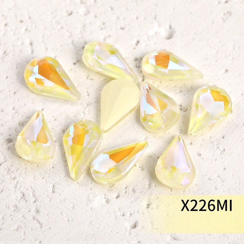 Waterdrop Mocha Fluorescent Super Flash Glass Diamond