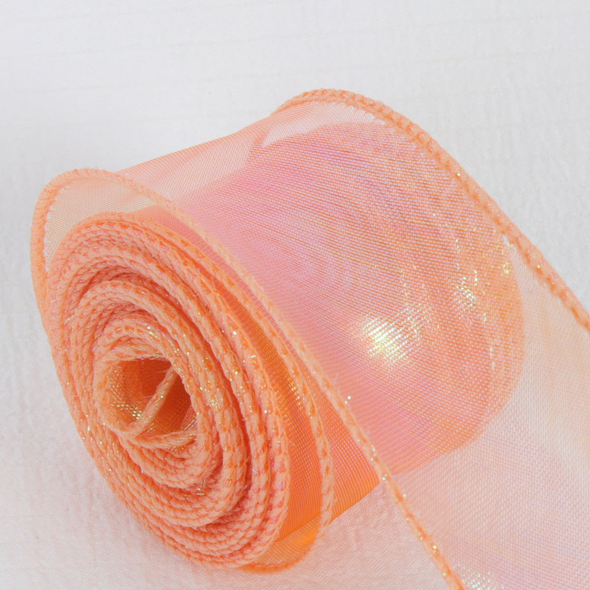 Wavy Iridescent Gauze With Fishtail Gauze Ribbon