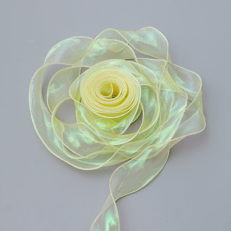 Wavy Iridescent Gauze With Fishtail Gauze Ribbon