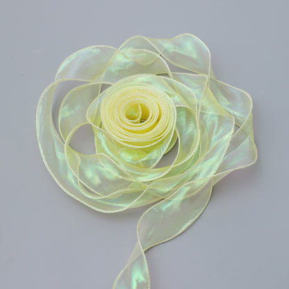 Wavy Iridescent Gauze With Fishtail Gauze Ribbon